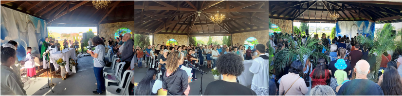 Missa reúne fiéis no Cemitério Parque Memorial da Vida